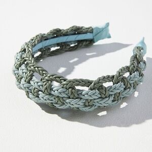 Anthropologie Vegan Leather Braided Headband